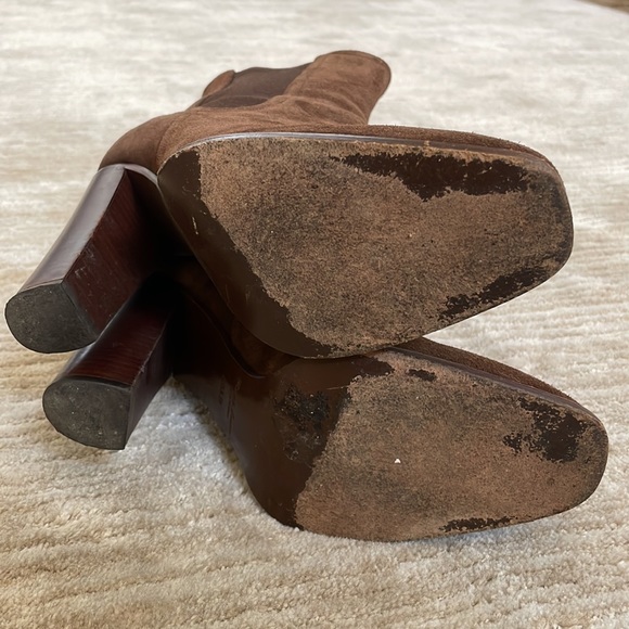 Ralph Lauren Purple Label Brown Suede Ankle Boots with Heel Size 35.5 - Picture 6 of 10